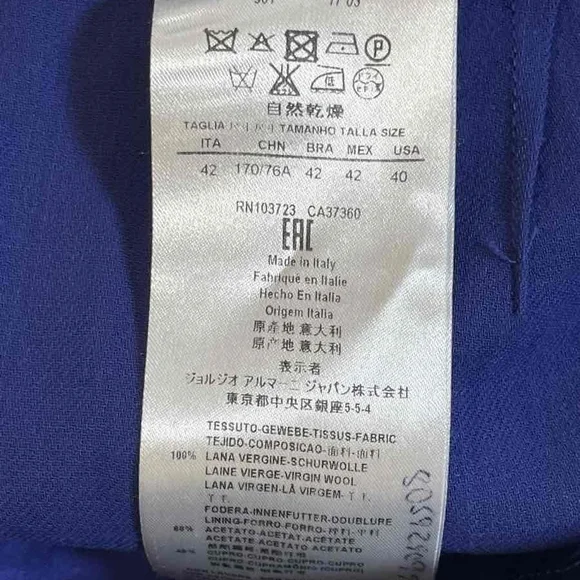 Giorgio Armani Men's Royal Blue Dress Pants